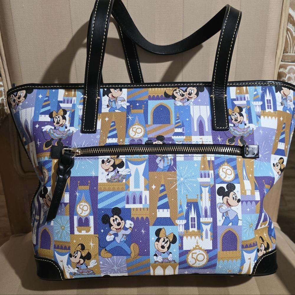 DOONEY AND BURKE DISNEY 50TH ANNIVERSARY HANDBAG PURSE TOTE Mickey & Minnie - Picture 5 of 10
